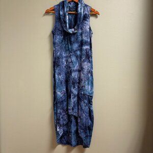 For Cynthia Womens Linen Dress Size S Lagenlook Boho Hippie Casual Summer Hi-Low
